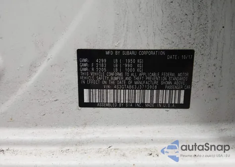 2018 Subaru Impreza 2.0I Premium z USA, uszkodzony, nr VIN 4S3GTAB63J3713908